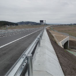 Cases of road shoulder protection blocks